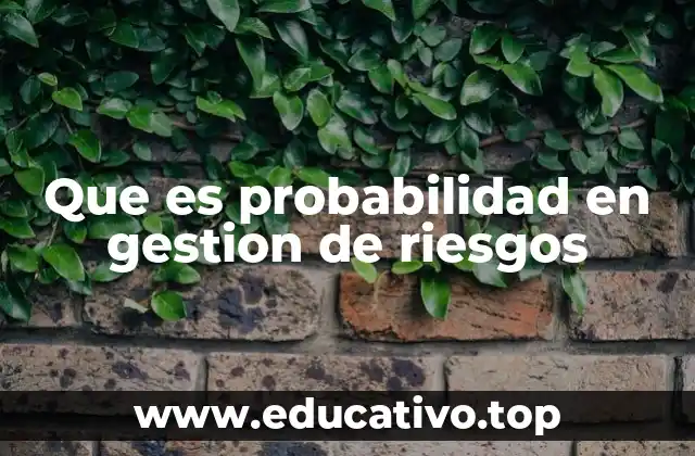Que es probabilidad en gestion de riesgos