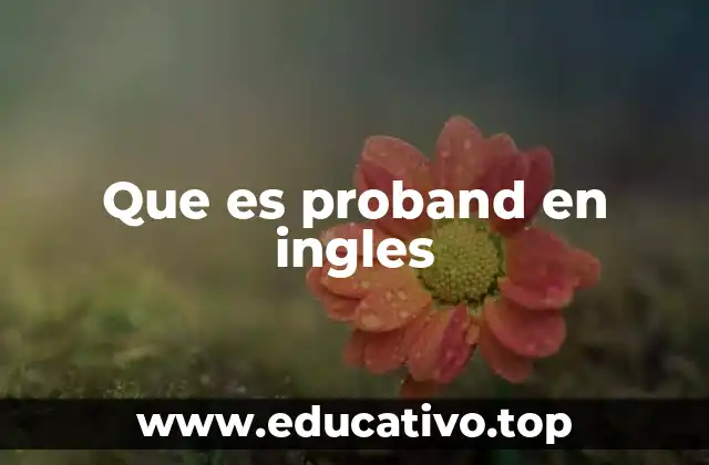 Que es proband en ingles