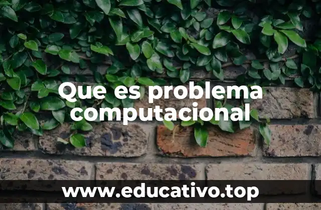 Que es problema computacional