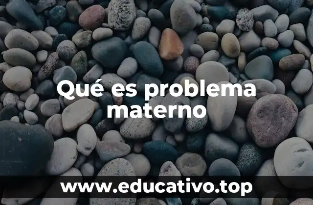 Qué es problema materno