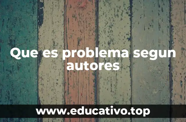 Que es problema segun autores