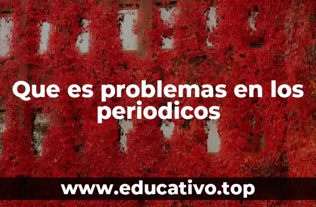 Que es problemas en los periodicos