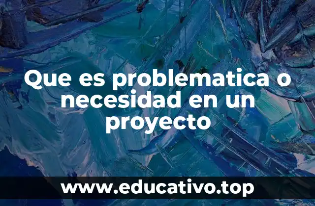 Que es problematica o necesidad en un proyecto