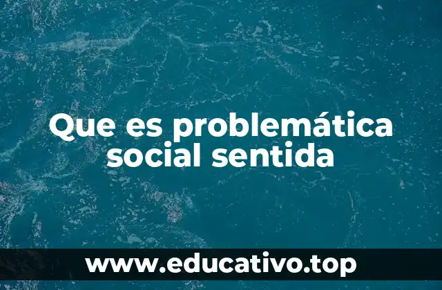 Que es problemática social sentida