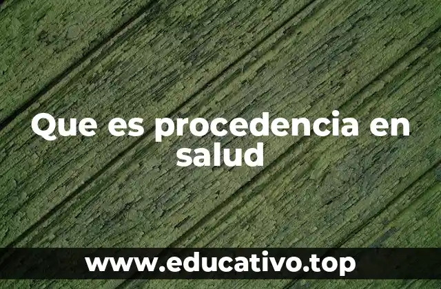 Que es procedencia en salud
