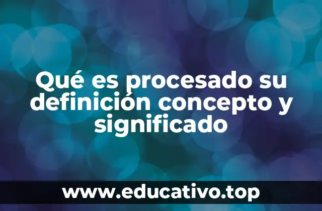El concepto detrás del procesado y su importancia