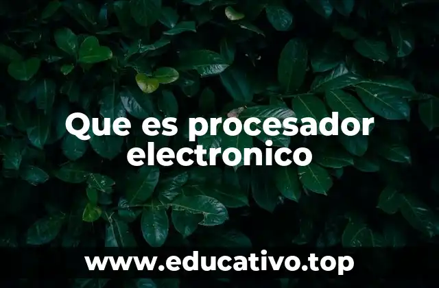 Que es procesador electronico