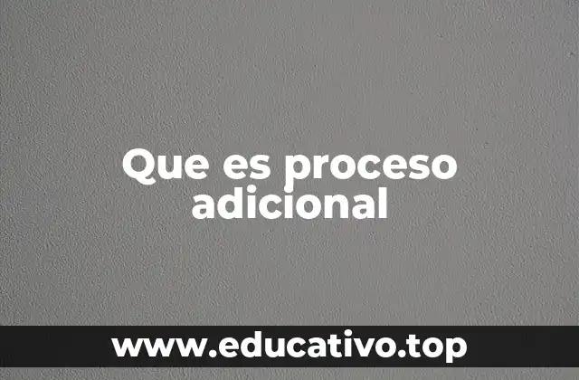 Que es proceso adicional
