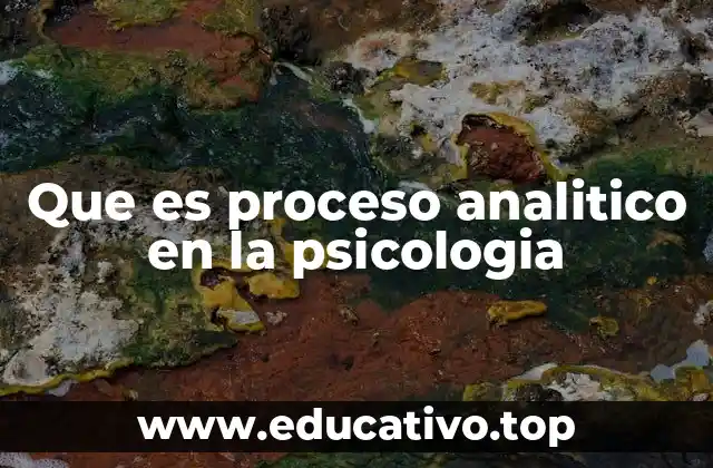 Que es proceso analitico en la psicologia