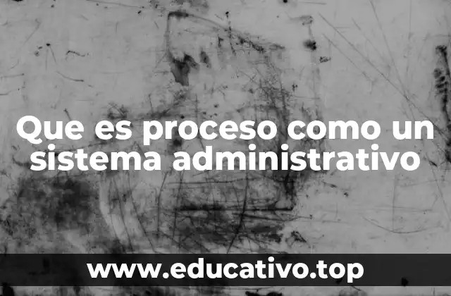 Que es proceso como un sistema administrativo