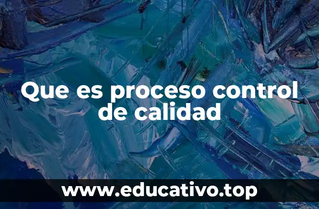 Que es proceso control de calidad