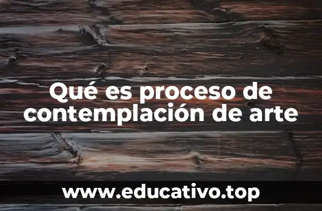 Qué es proceso de contemplación de arte