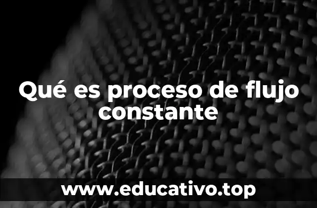 Qué es proceso de flujo constante