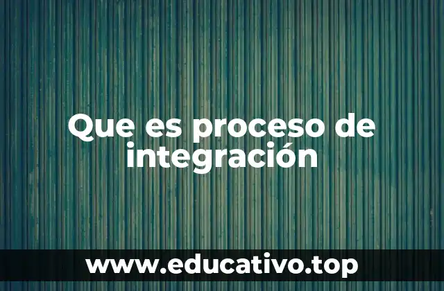 Que es proceso de integración