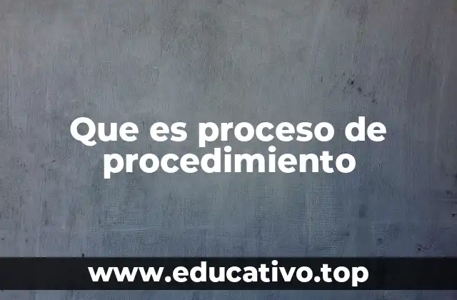 Que es proceso de procedimiento