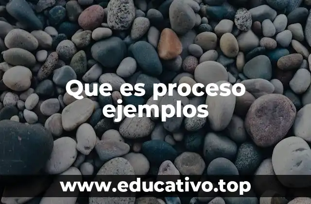 Que es proceso ejemplos