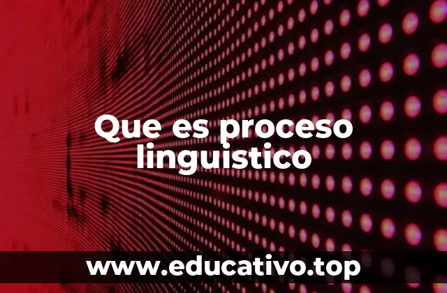 Que es proceso linguistico