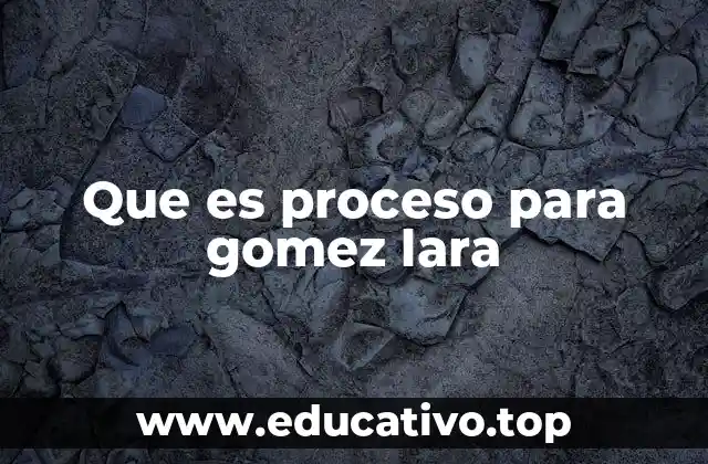 Que es proceso para gomez lara