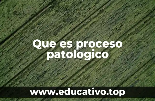 Que es proceso patologico