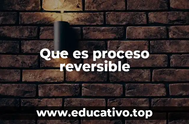 Que es proceso reversible