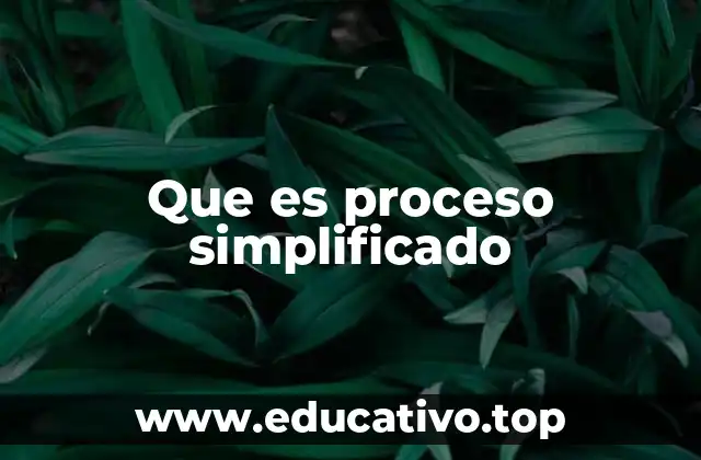 Que es proceso simplificado