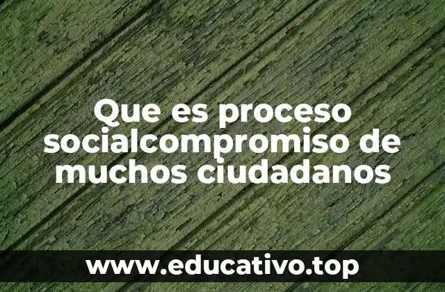 Que es proceso socialcompromiso de muchos ciudadanos
