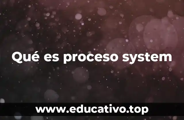 Qué es proceso system