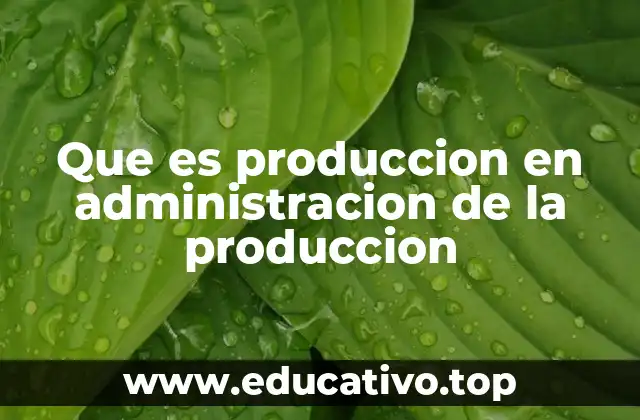 Que es produccion en administracion de la produccion