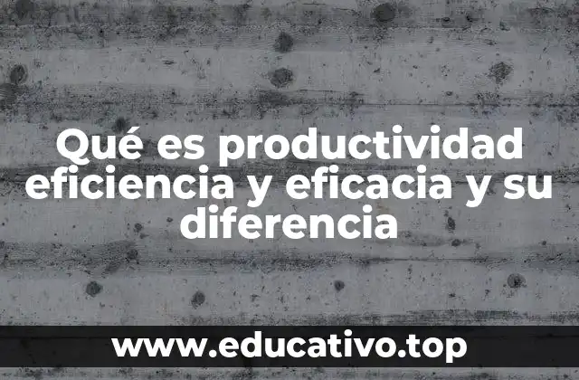 Qué es productividad eficiencia y eficacia y su diferencia