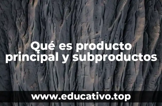Qué es producto principal y subproductos