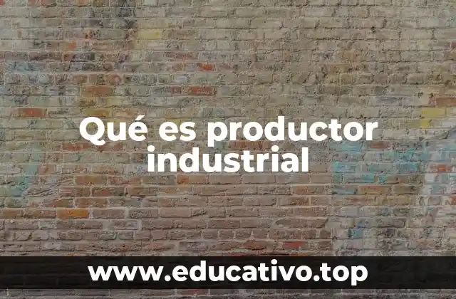 Qué es productor industrial