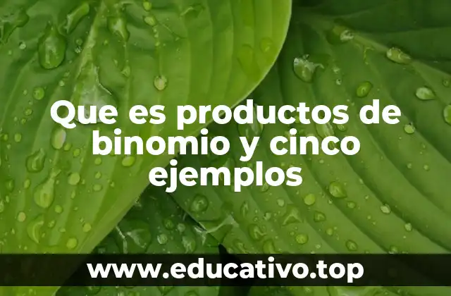 Que es productos de binomio y cinco ejemplos