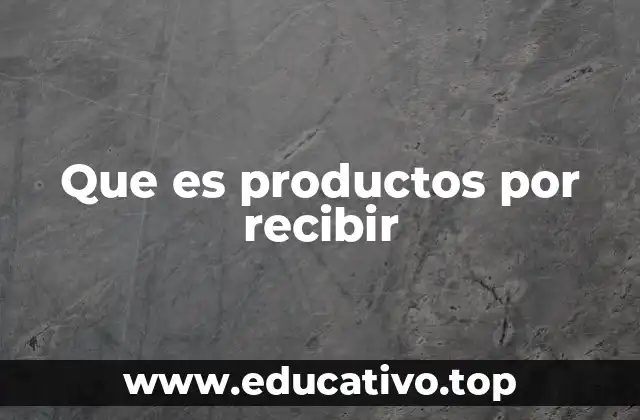 Que es productos por recibir