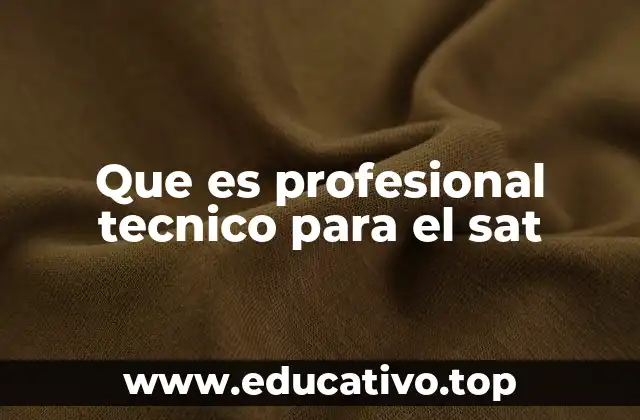 Que es profesional tecnico para el sat