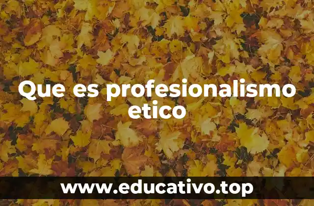 Que es profesionalismo etico