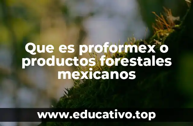 Que es proformex o productos forestales mexicanos