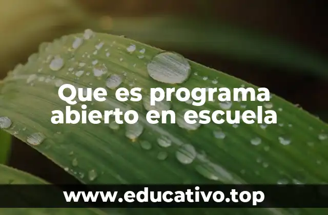 Que es programa abierto en escuela