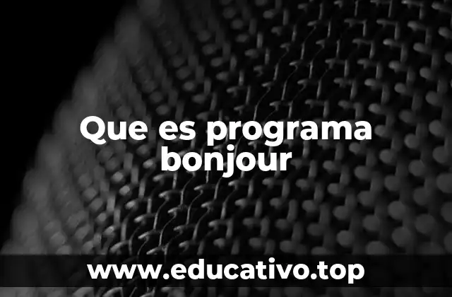 Que es programa bonjour
