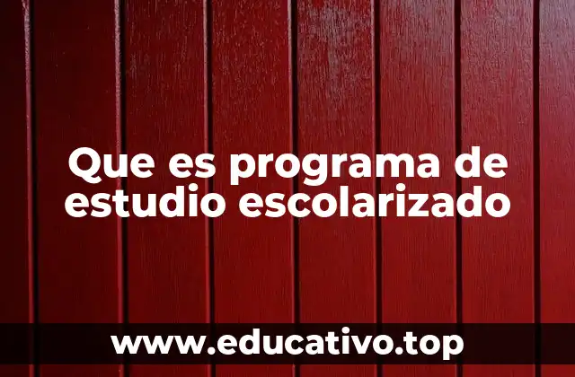Que es programa de estudio escolarizado