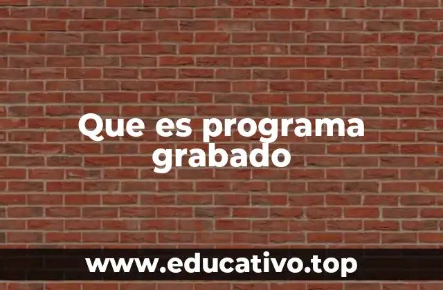 Que es programa grabado