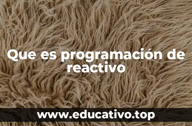 Que es programación de reactivo