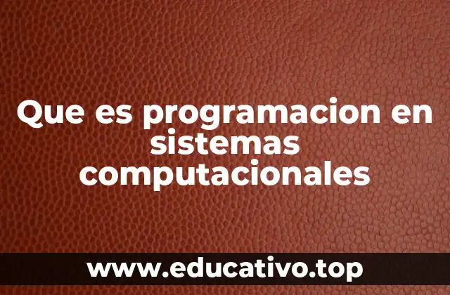 Que es programacion en sistemas computacionales