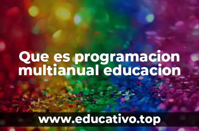 Que es programacion multianual educacion