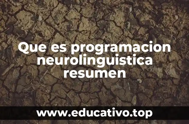 Que es programacion neurolinguistica resumen