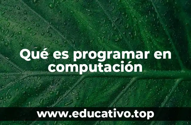 Qué es programar en computación