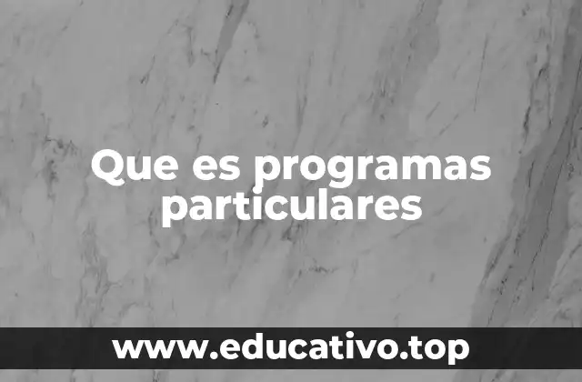 Que es programas particulares