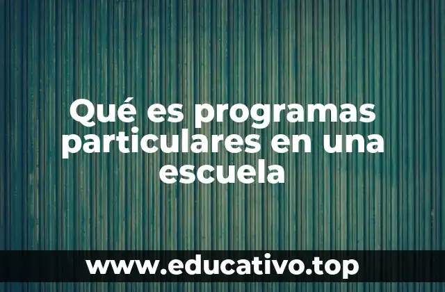 Qué es programas particulares en una escuela