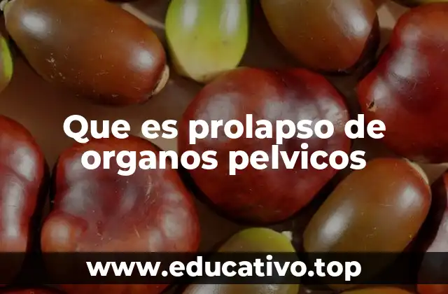 Que es prolapso de organos pelvicos