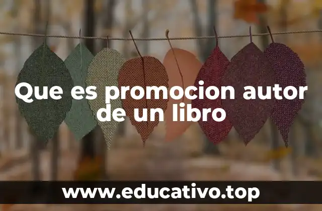 Que es promocion autor de un libro