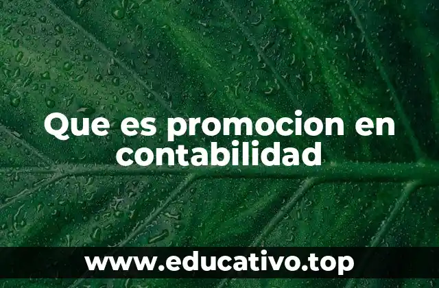 Que es promocion en contabilidad